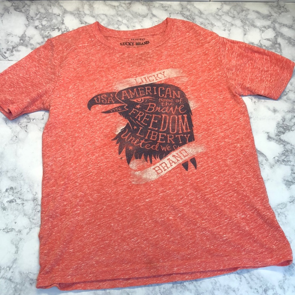 Lucky Brand Patriotic Distressed Boys SS Tee